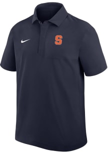 Nike Syracuse Orange Mens Navy Blue 0 Sideline Woven Short Sleeve Polo