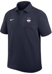 Nike UConn Huskies Mens Navy Blue 0 Sideline Woven Short Sleeve Polo
