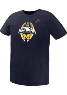 Nike Michigan Wolverines Boys Blue Football Legend Short Sleeve T-Shirt