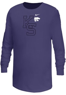Nike K-State Wildcats Youth Purple Tonal Mascot Long Sleeve T-Shirt