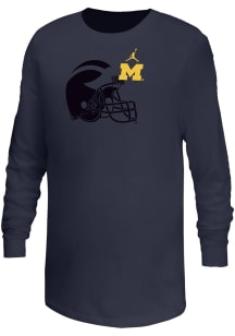 Nike Michigan Wolverines Youth Blue Tonal Mascot Long Sleeve T-Shirt