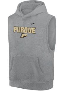 Nike Purdue Boilermakers Youth Grey Club Fleece Hooded Long Sleeve Hoodie