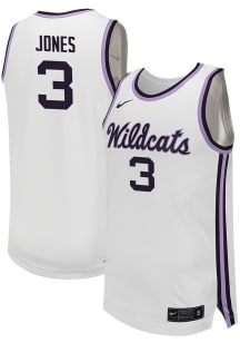 Cj Jones  Nike K-State Wildcats White NIL Game Jersey