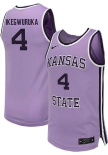 Mobi Ikegwuruka  Nike K-State Wildcats Lavender NIL Game Jersey
