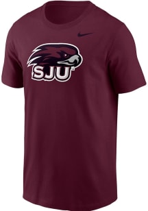 Nike Saint Josephs Hawks Cardinal Logo Short Sleeve T Shirt
