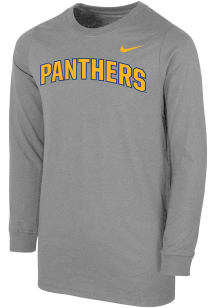 Nike Pitt Panthers Youth Grey Panthers Wordmark Long Sleeve T-Shirt
