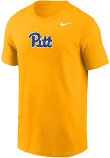 Nike Pitt Panthers Gold Core Wordmark Short Sleeve T Shirt