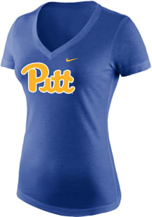 Nike Pitt Panthers Womens Blue Logo Triblend Short Sleeve T-Shirt