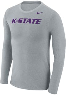 Nike K-State Wildcats Grey Marled Long Sleeve T Shirt