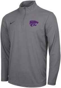 Nike K-State Wildcats Mens Grey Intensity Long Sleeve Qtr Zip Pullover