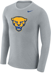 Nike Pitt Panthers Grey Big Logo Marled Long Sleeve T Shirt