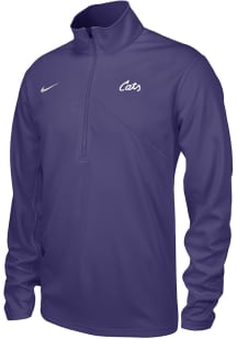 Nike K-State Wildcats Mens Purple Cats Script Long Sleeve Qtr Zip Pullover