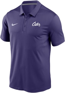 Nike K-State Wildcats Mens Purple Cats Script Embroidered Short Sleeve Polo