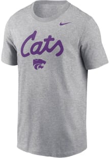 Nike K-State Wildcats Grey Dri-FIT Cats Script Short Sleeve T Shirt