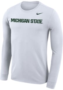 Nike Michigan State Spartans White Legend Wordmark Long Sleeve T-Shirt