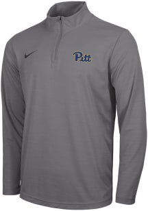 Nike Pitt Panthers Mens Grey Intensity Long Sleeve Qtr Zip Pullover