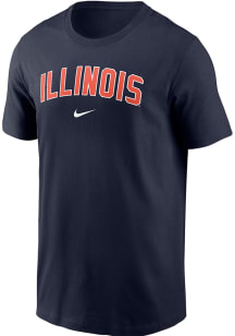 Nike Illinois Fighting Illini Navy Blue Arch Name Core Short Sleeve T Shirt