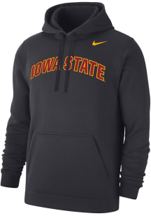 Nike Iowa State Cyclones Mens Anthracite Club Fleece Arch Name Long Sleeve Hoodie