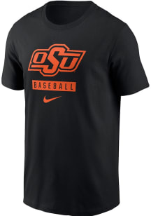 Nike Oklahoma State Cowboys Black Core Baseball Short Sleeve T Shirt