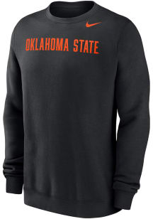 Nike Oklahoma State Cowboys Mens Black Club Fleece Wordmark Long Sleeve Crew Sweatshirt