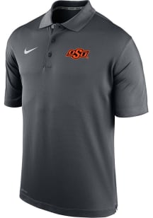 Nike Oklahoma State Cowboys Mens Anthracite Varsity Logo Short Sleeve Polo