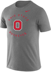 Nike Ohio State Buckeyes Grey Legend Circle Graphic Short Sleeve T Shirt