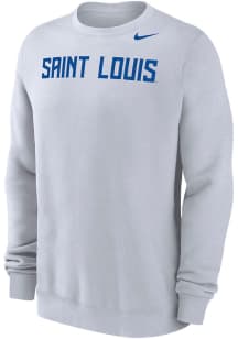 Nike Saint Louis Billikens Mens White Club Fleece Wordmark Long Sleeve Crew Sweatshirt