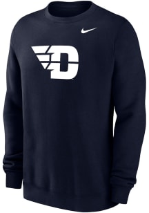 Nike Dayton Flyers Mens Navy Blue Club Fleece Long Sleeve Crew Sweatshirt