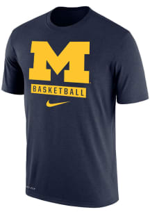 Nike Michigan Wolverines Blue Dri-FIT Basketball Short Sleeve T Shirt