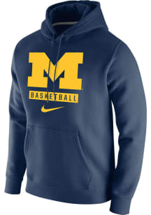 Nike Michigan Wolverines Mens Blue Club Fleece Advanced Long Sleeve Hoodie