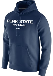 Nike Penn State Nittany Lions Mens Navy Blue Club Fleece Classic Long Sleeve Hoodie