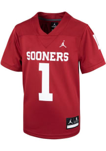 Nike Oklahoma Sooners Boys Cardinal Sideline Replica No 1 Football Jersey
