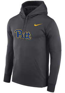Nike Pitt Panthers Mens Anthracite Wordmark Therma Essential Hood