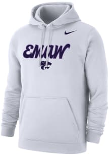 Nike K-State Wildcats Mens White Emaw Long Sleeve Hoodie