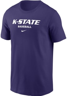 Nike K-State Wildcats Purple Baseball Core Short Sleeve T Shirt