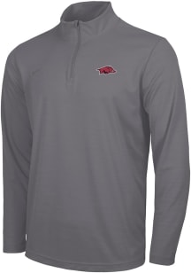 Nike Arkansas Razorbacks Mens Grey Intensity Logo Long Sleeve Qtr Zip Pullover