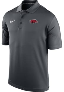 Nike Arkansas Razorbacks Mens Anthracite Varsity Logo Short Sleeve Polo
