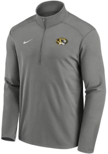 Nike Missouri Tigers Mens Charcoal Pacer Logo Long Sleeve Qtr Zip Pullover
