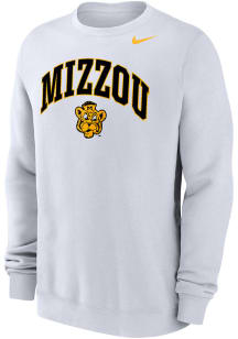 Nike Missouri Tigers Mens White Club Fleece Long Sleeve Crew Sweatshirt