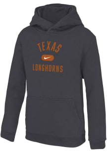 Nike Texas Longhorns Youth Anthracite Retro Team Name Long Sleeve Hoodie