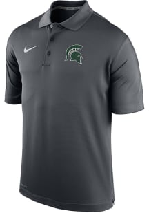 Nike Michigan State Spartans Mens Anthracite Varsity Short Sleeve Polo