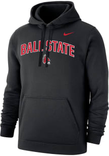 Nike Ball State Cardinals Mens Black Club Long Sleeve Hoodie