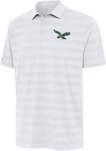 Antigua Philadelphia Eagles Mens White Vintage Tunnel Short Sleeve Polo
