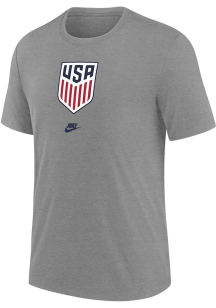 Nike USMNT Grey Crest Short Sleeve Fashion T Shirt