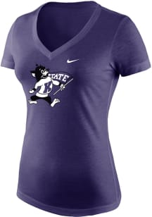 Nike K-State Wildcats Womens Purple Triblend Short Sleeve T-Shirt