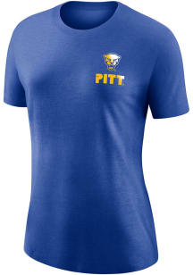 Nike Pitt Panthers Womens Blue Small Logo Triblend Short Sleeve T-Shirt