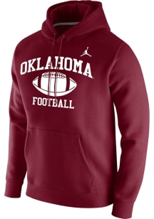 Nike Oklahoma Sooners Mens Crimson Football Jordan Long Sleeve Hoodie
