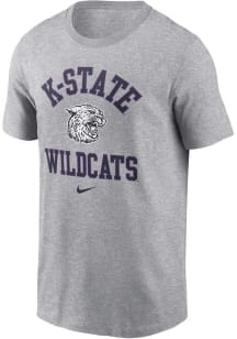 Nike K-State Wildcats Grey Dri FIT Cotton Short Sleeve T Shirt