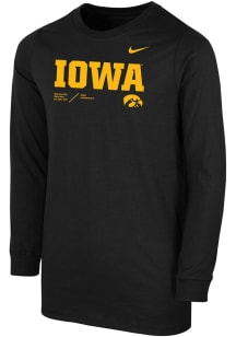 Nike Iowa Hawkeyes Youth Black SL Team Issue Long Sleeve T-Shirt