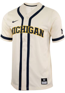 Nike Michigan Wolverines Mens Natural Replica Baseball Jersey
